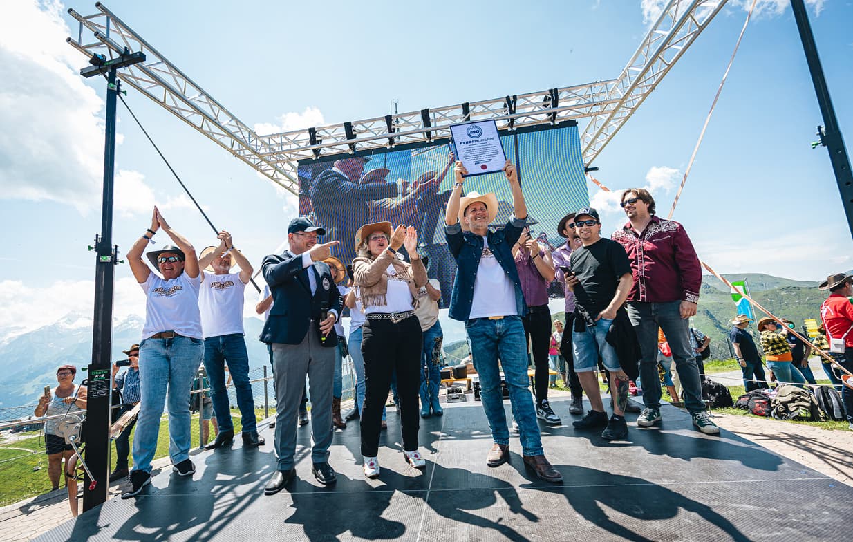 Cheesy at an award ceremony