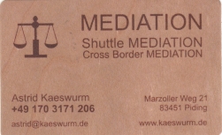 Visitenkarte Mediatorin Kaeswurm